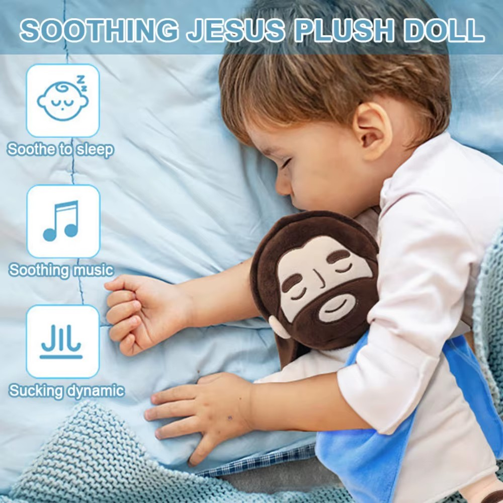 Comforting Plush Jesus Toy with Simulated Breathing for Relaxation