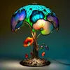 Table lamp with stained glass design