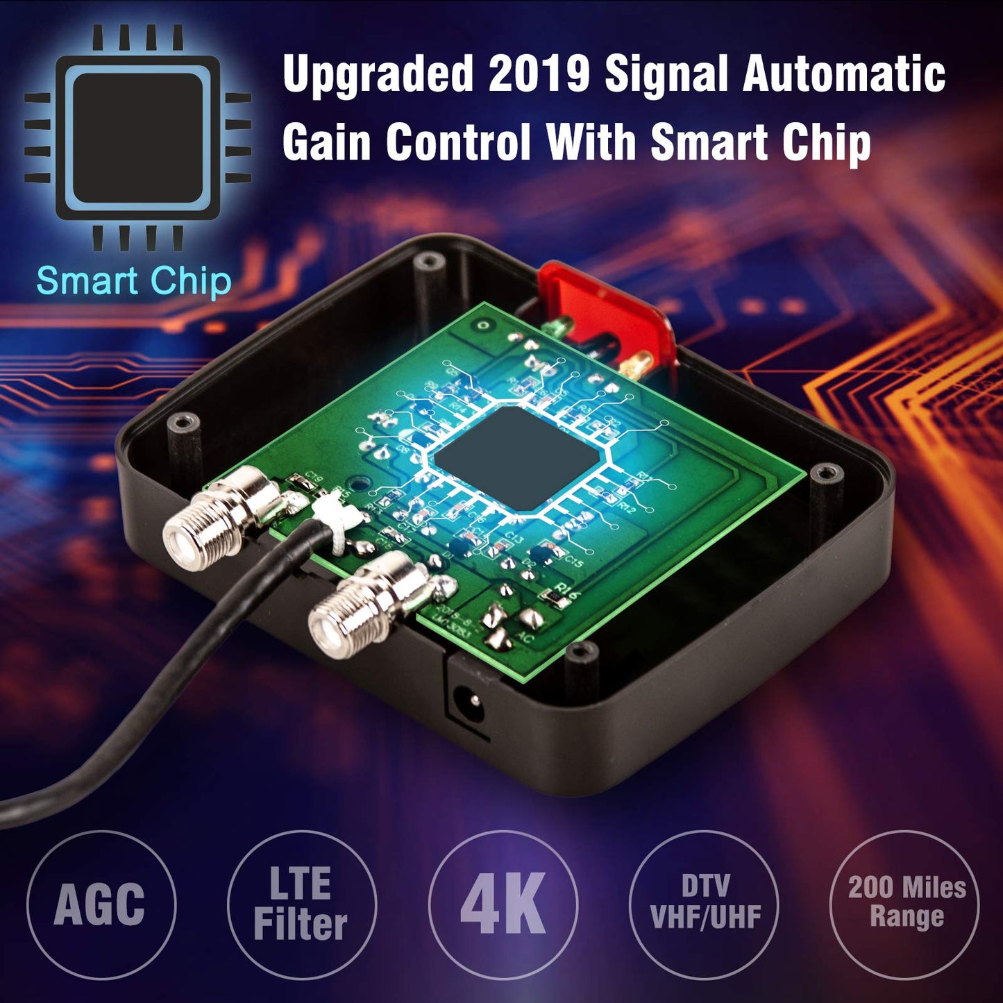 UltraRange 360° Digital HD TV Antenna with Motorized Rotation & Pole