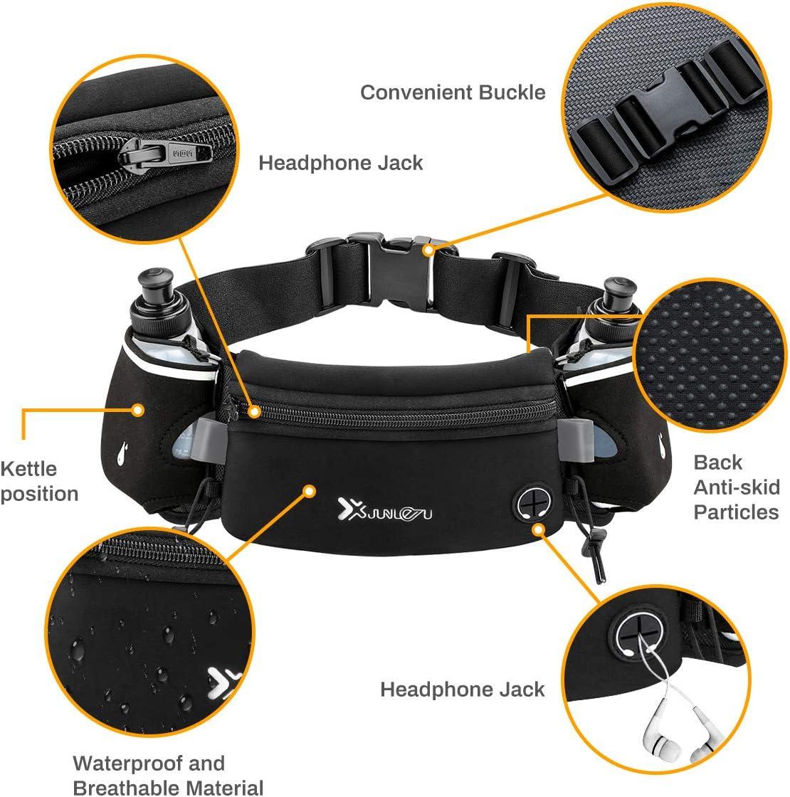Adjustable waist belt with dual bottle holders