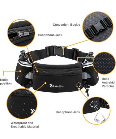 Adjustable waist belt with dual bottle holders