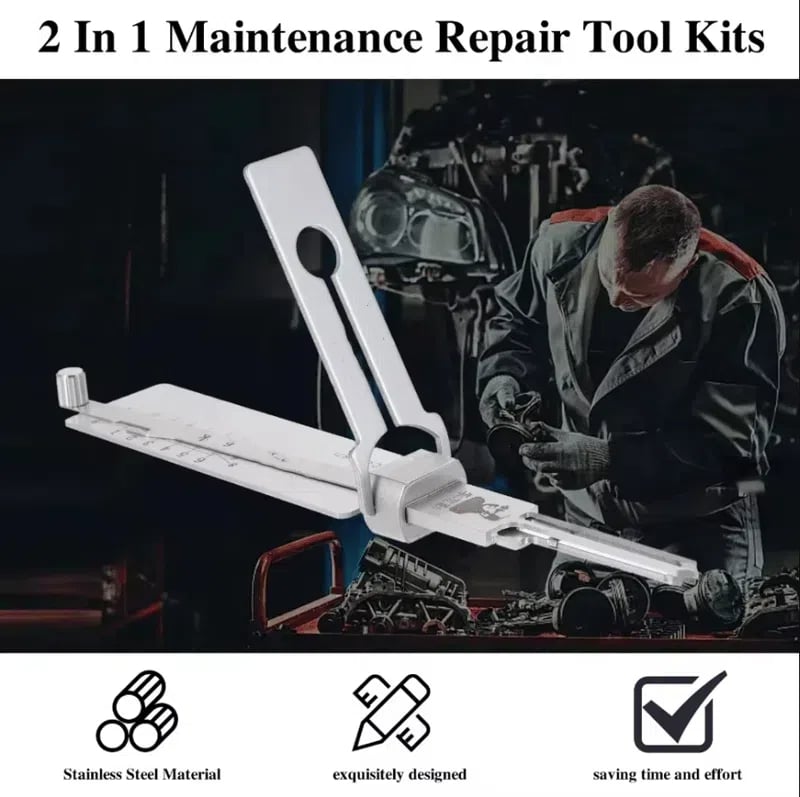 2-in-1 Lock Decoder and Pick Tool – Stainless Steel for Locksmiths