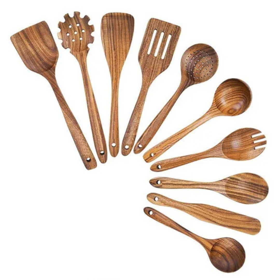 Kitchen set made of natural teak wood