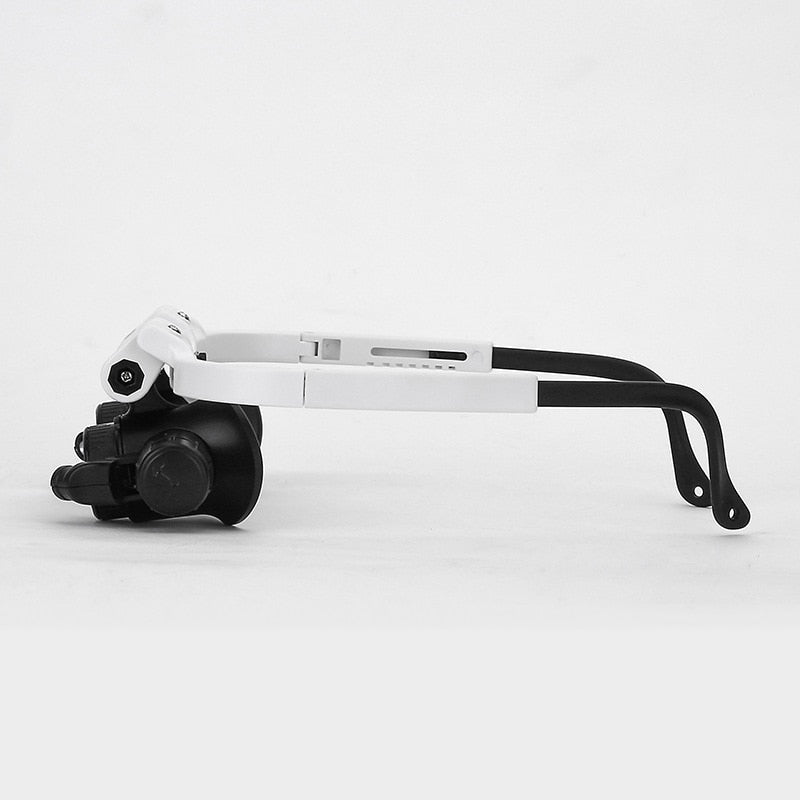 LED Magnifier Glasses with Three Interchangeable Lenses