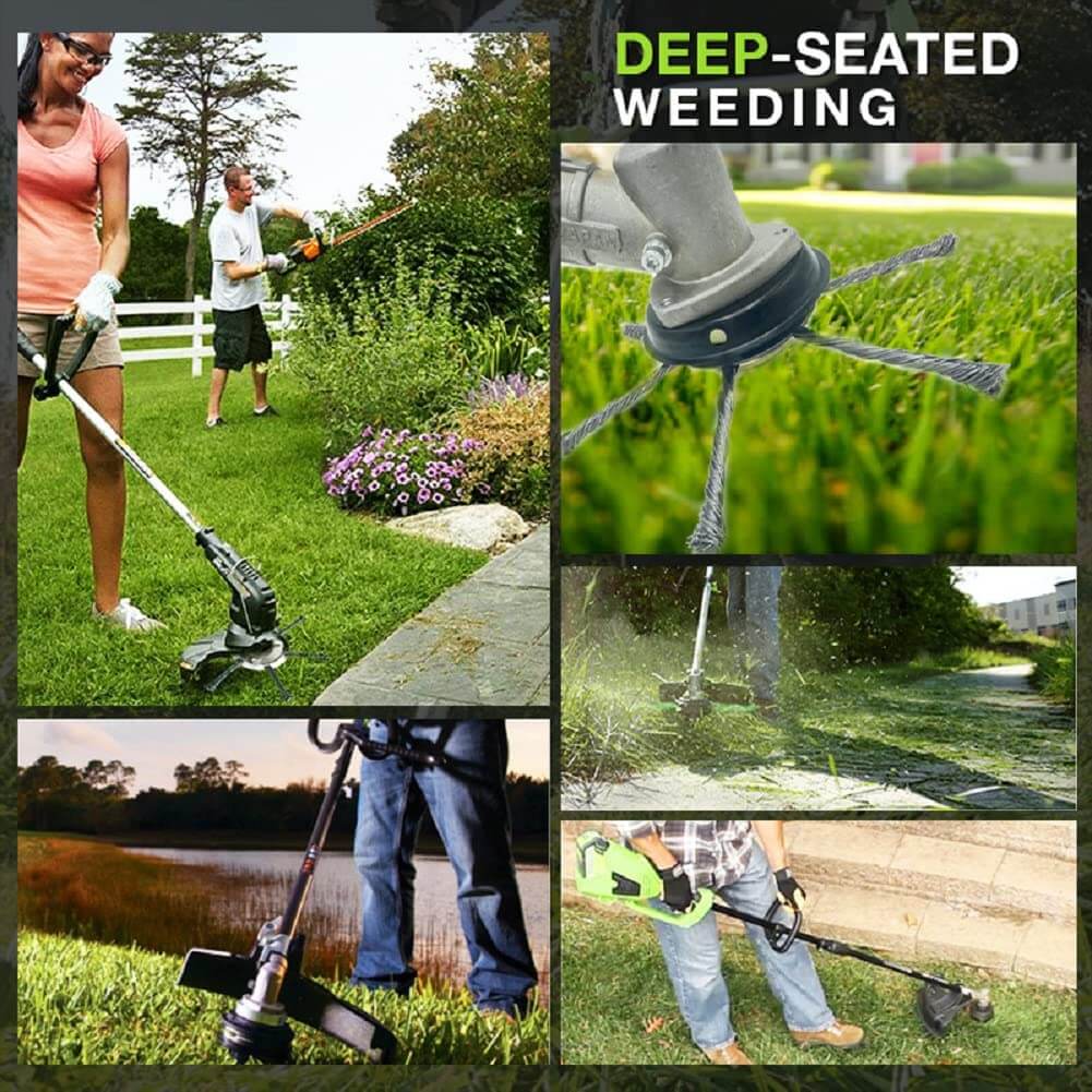 SteelPro Universal Weed Trimmer Head – Heavy-Duty Wire Brush for Grass, Moss & Rust