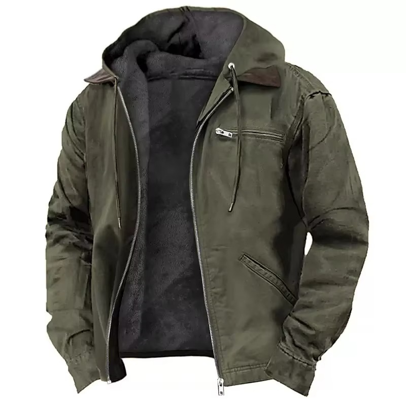 Men's Heavyweight Hooded Workwear Jacket – Warm, Durable, and Relaxed Fit for Fall & Winter