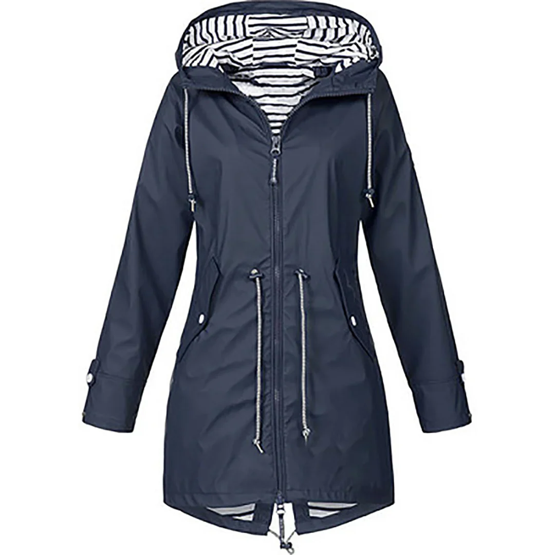 Long Waterproof Hooded Jacket