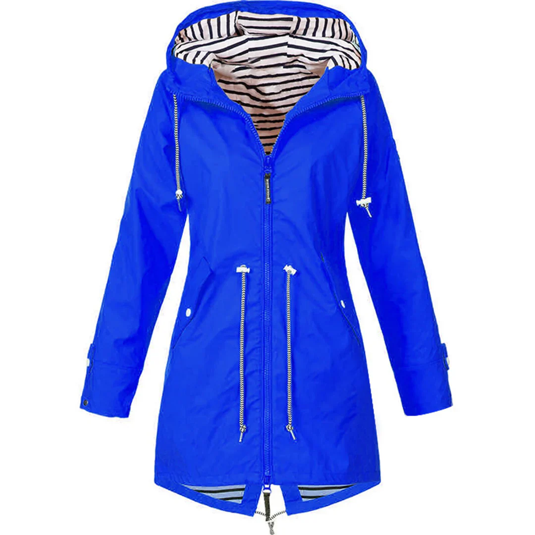 Long Waterproof Hooded Jacket