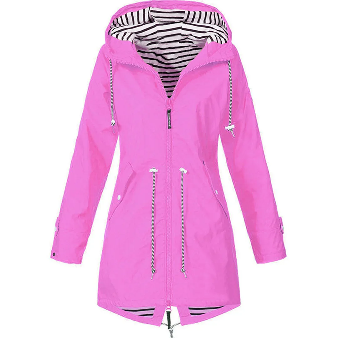 Long Waterproof Hooded Jacket