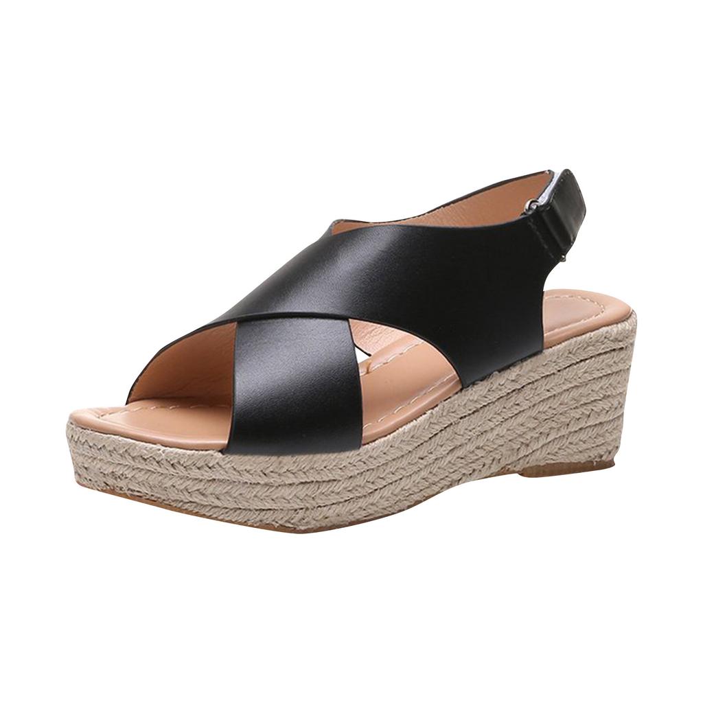 CushionStep Women’s Orthopedic Cross-Strap Wedge Sandals