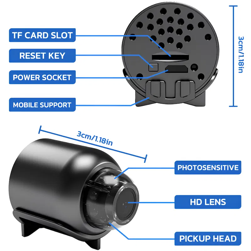 Compact WiFi Surveillance Camera with Night Vision