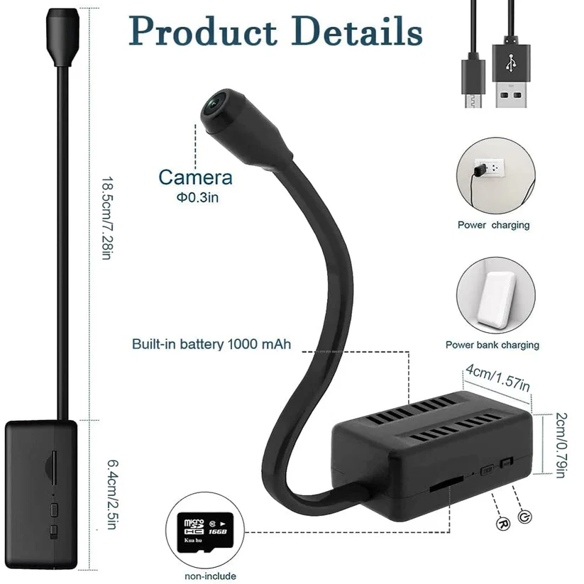Wireless Mini Camera with 360° Foldable Lens