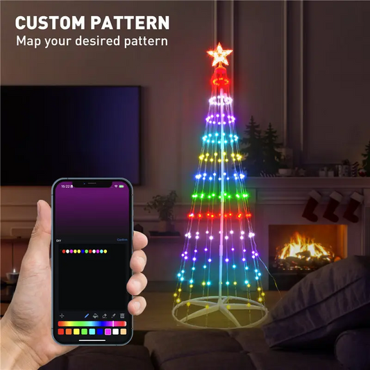 Animated Multicolor LED Christmas Tree Light Show for Outdoors