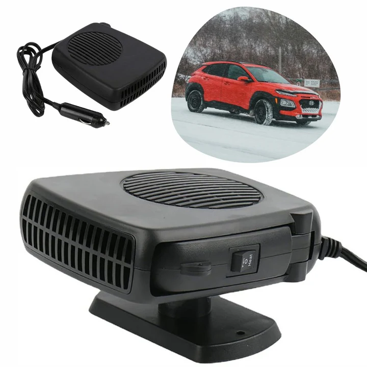 Dual Power 12V Ceramic Car Fan Heater – 150W/300W