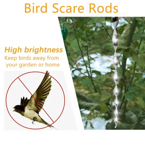 Reflective Spiral Bird Rod