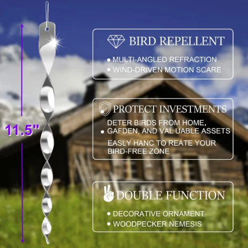 Reflective Spiral Bird Rod