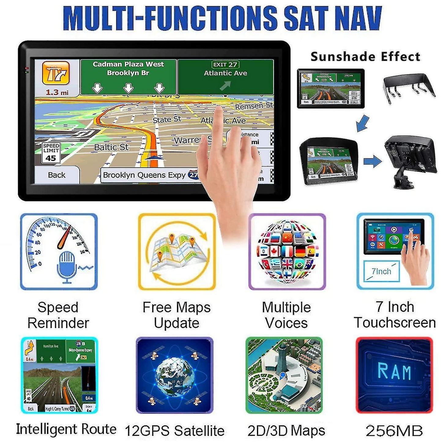 7 Inch GPS Navigation System for Cars and Trucks