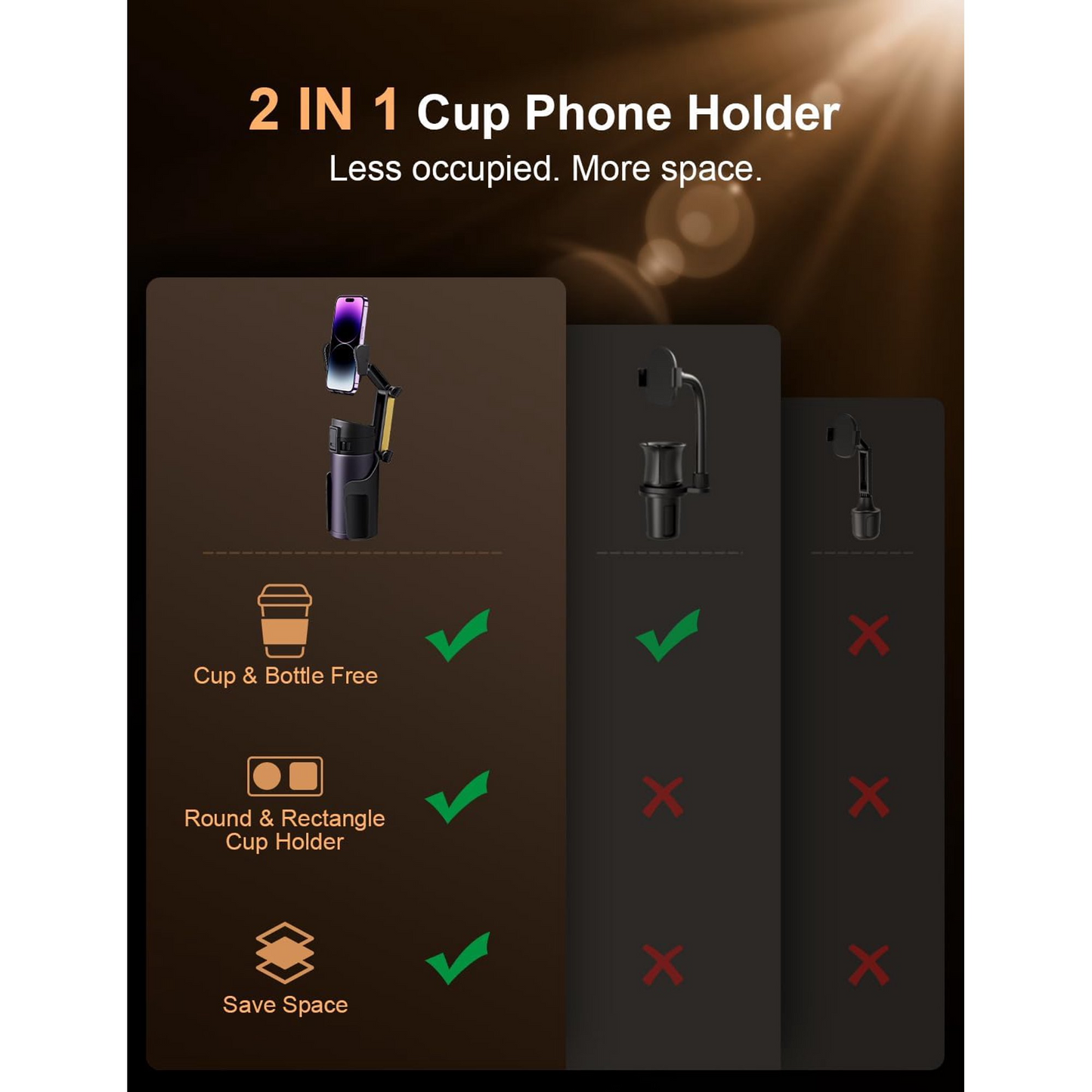 Car Cup Holder Phone Mount Adjustable Smartphone Holder