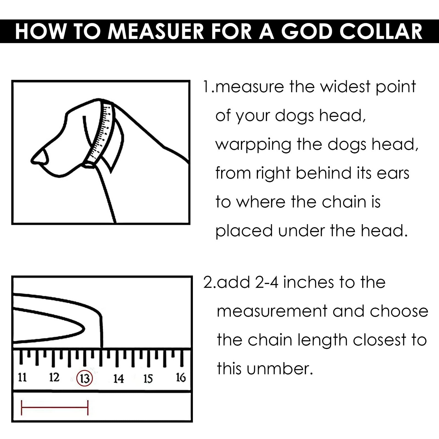 Heavy Duty Stainless Steel Dog Chain Collar Black and Gold