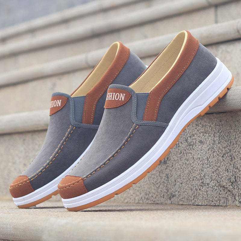 Stylish Men Casual Shoes Spring and Autumn, Trend Canvas Shoes, Lightweight Soft Flat Shoes, Comfortable Walking Shoes