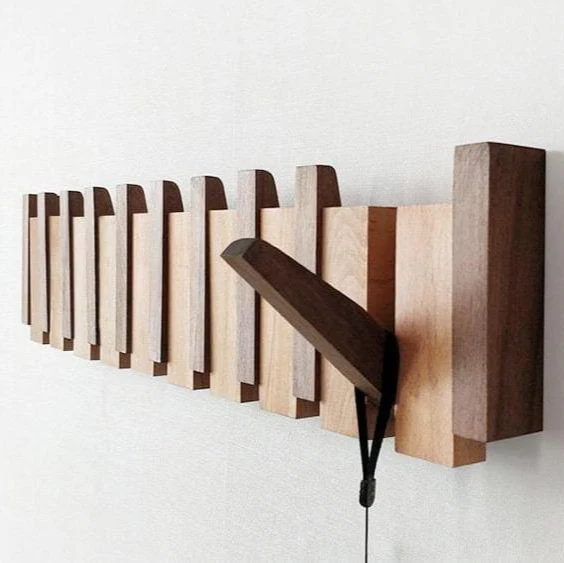 Crafted Wooden Wall-Mounted Coat Hanger