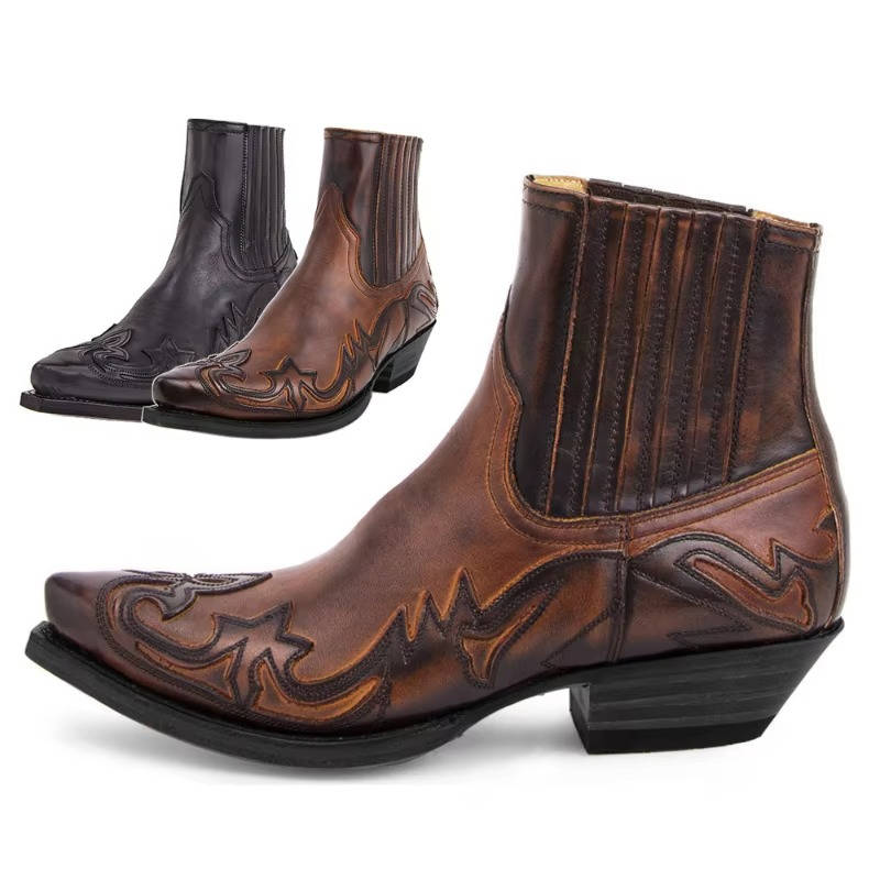 Western Ankle Boots Leather For Women