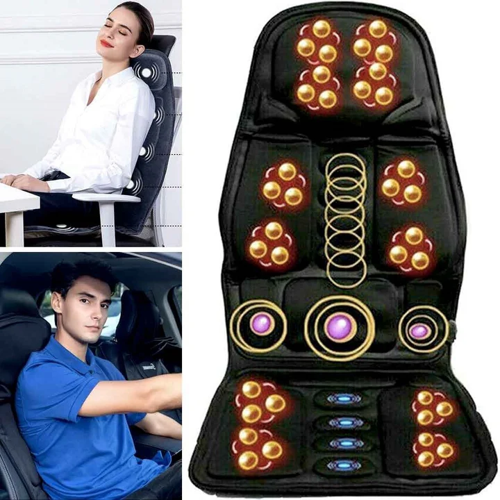 8-Mode Heated Massage Pad with Back & Neck Support for Car and Home