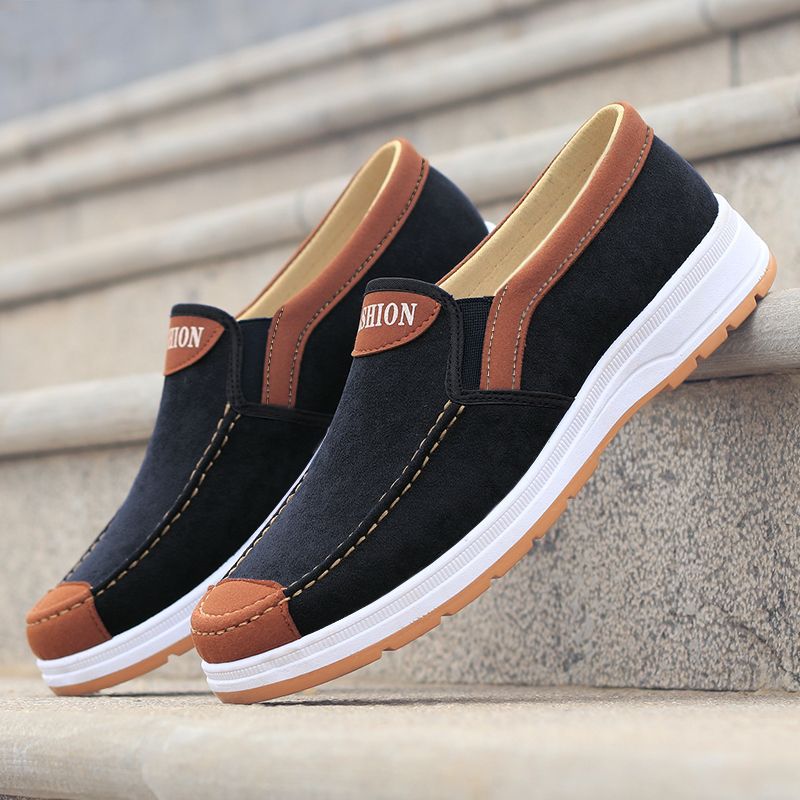 Stylish Men Casual Shoes Spring and Autumn, Trend Canvas Shoes, Lightweight Soft Flat Shoes, Comfortable Walking Shoes