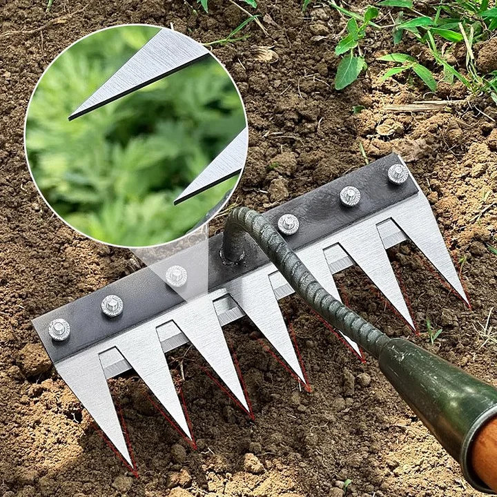 Adjustable Lawn Rake with Versatile Handle