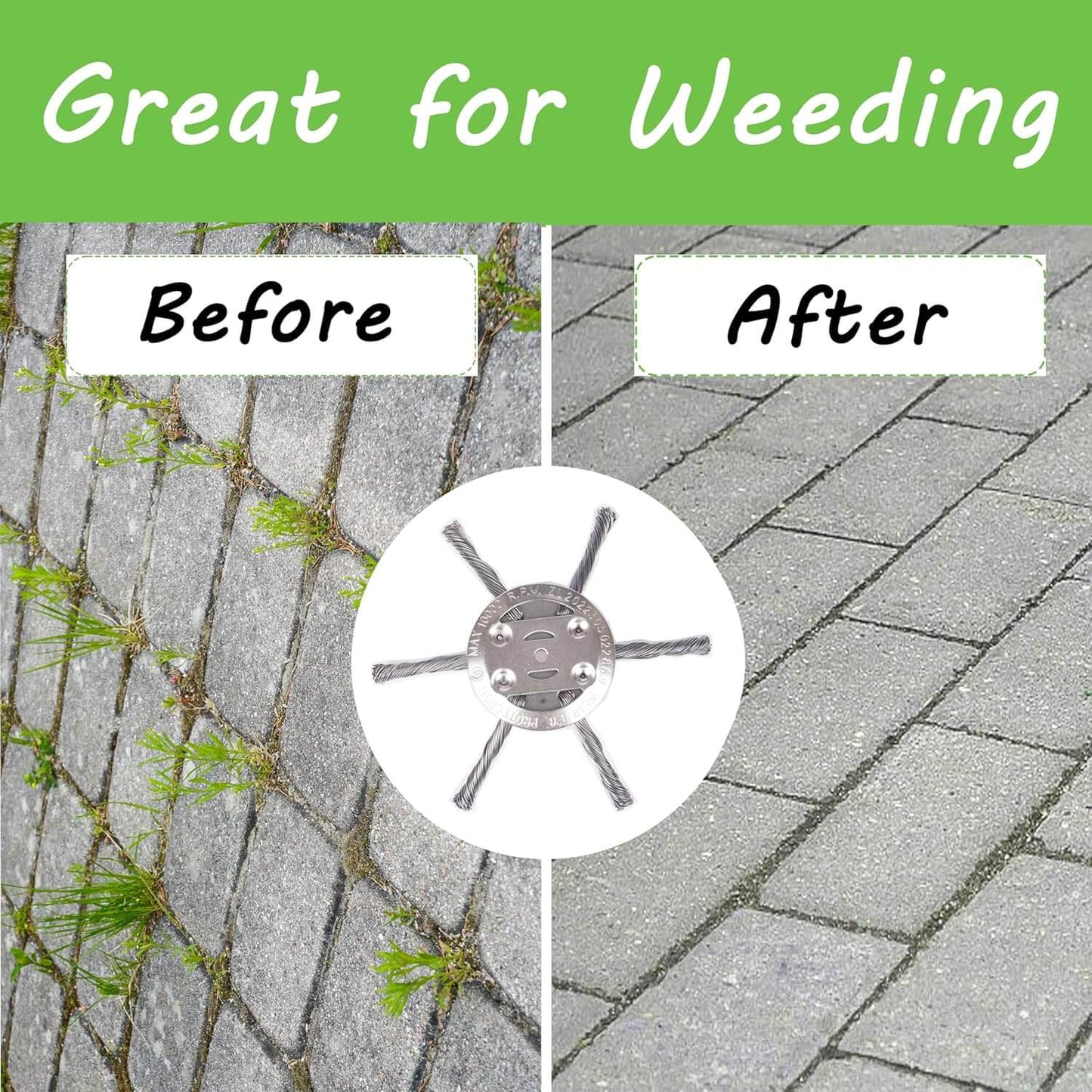 SteelPro Universal Weed Trimmer Head – Heavy-Duty Wire Brush for Grass, Moss & Rust