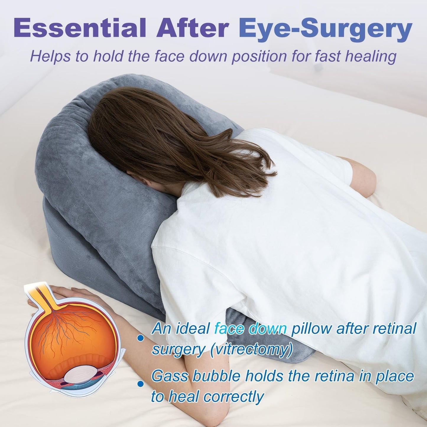 Contoured pillow for face-down positioning