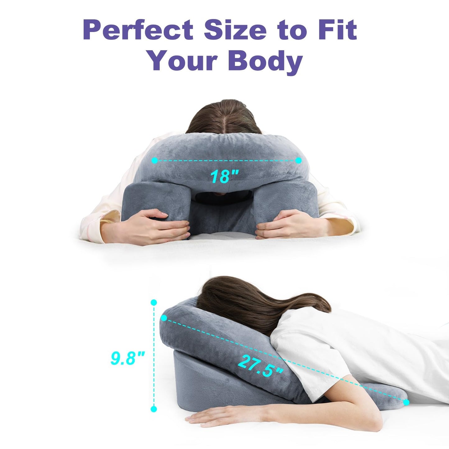 Contoured pillow for face-down positioning