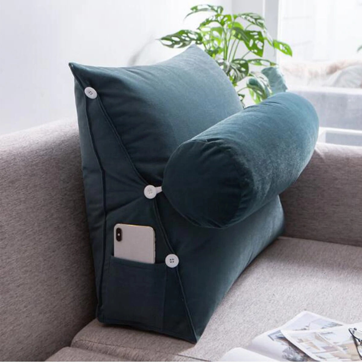 Elevated wedge for back support in bed