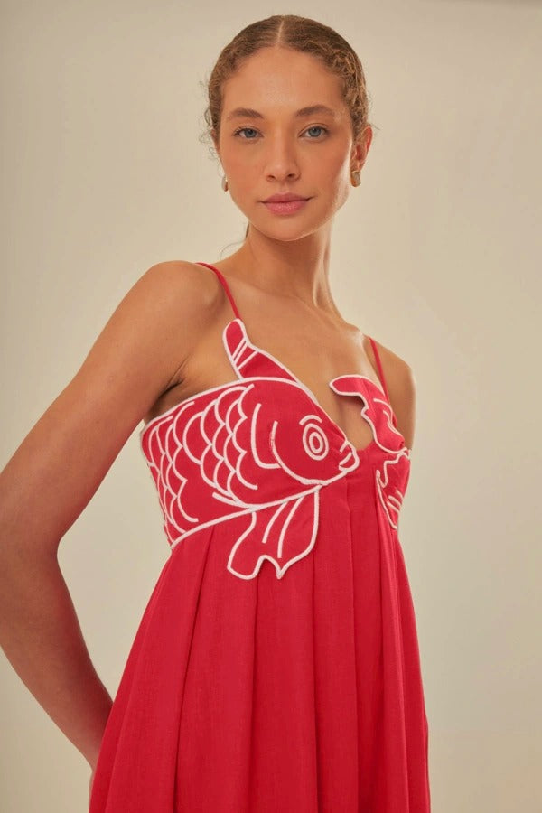 Sleeveless Embroidered Maxi Dress