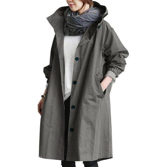 Water Resistant Hooded Trench Coat