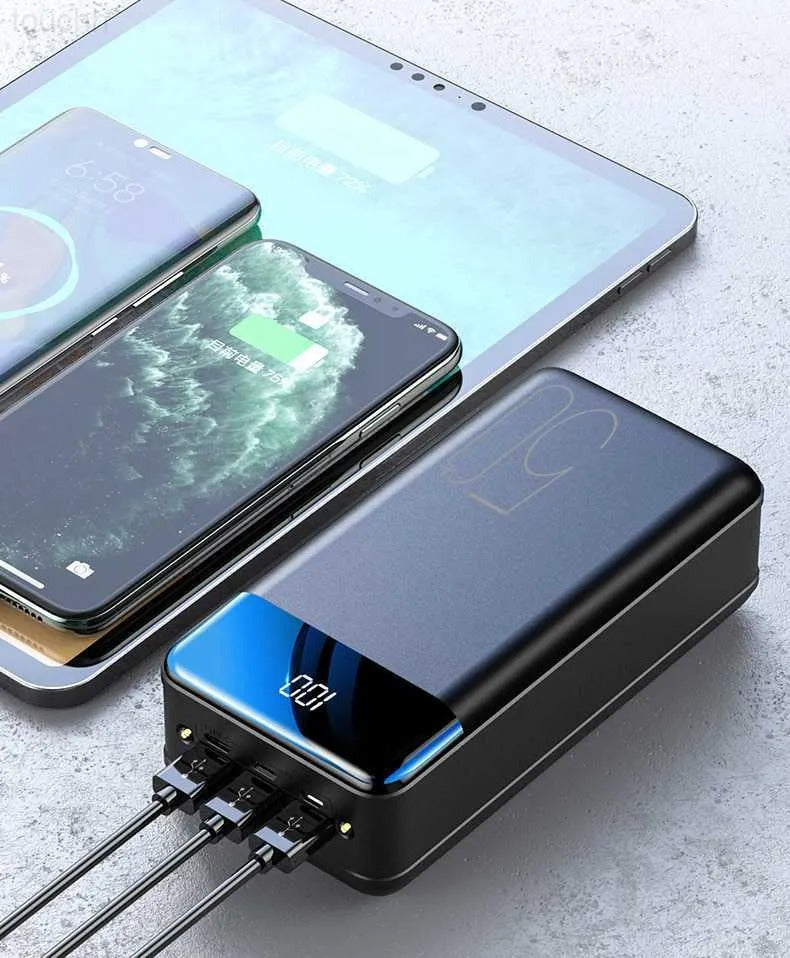 High Capacity Portable Power Bank with Triple-Port Fast Charging