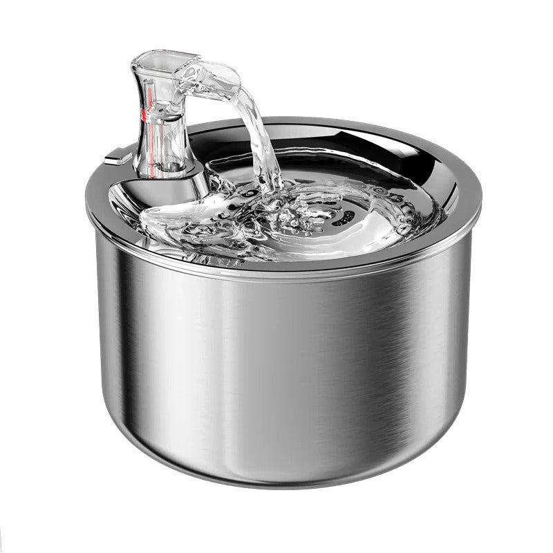 Stainless Steel Cat Water Fountain with Filter and Sensor