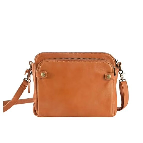 Women’s Crossbody Shoulder Bag Three Layer Leather Clutch Purse