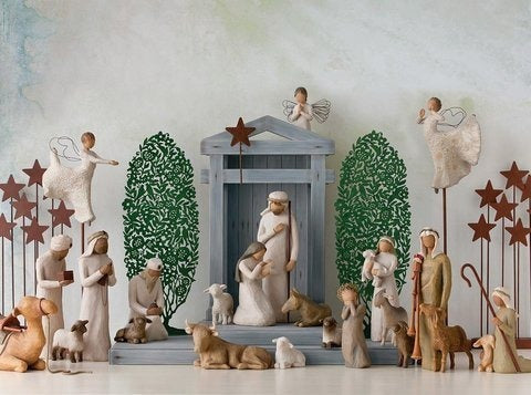 Handmade Nativity Set Barn Wood Creche