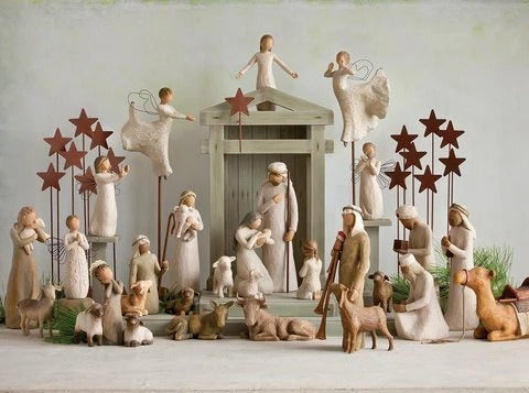 Handmade Nativity Set Barn Wood Creche