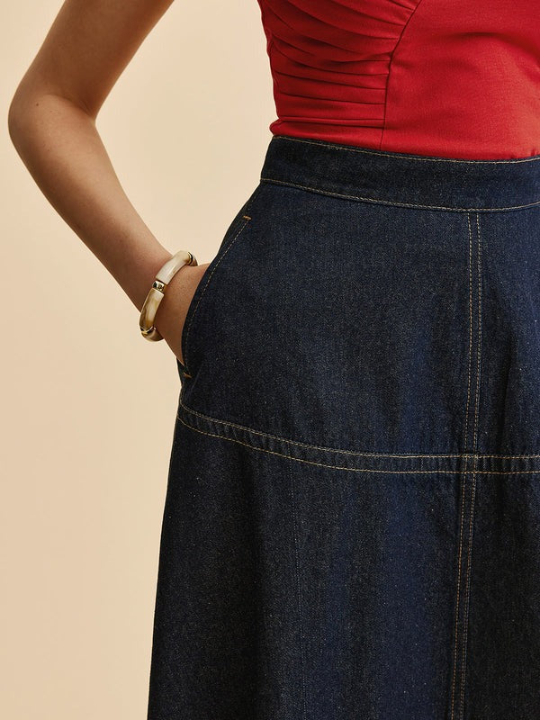A-Line Skirt With Side Pockets