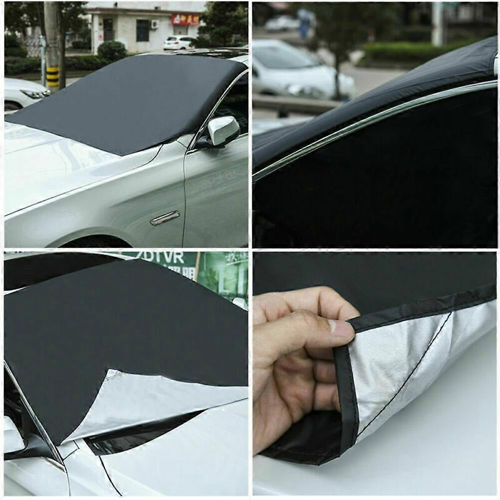 Windshield cover with magnetic fastening