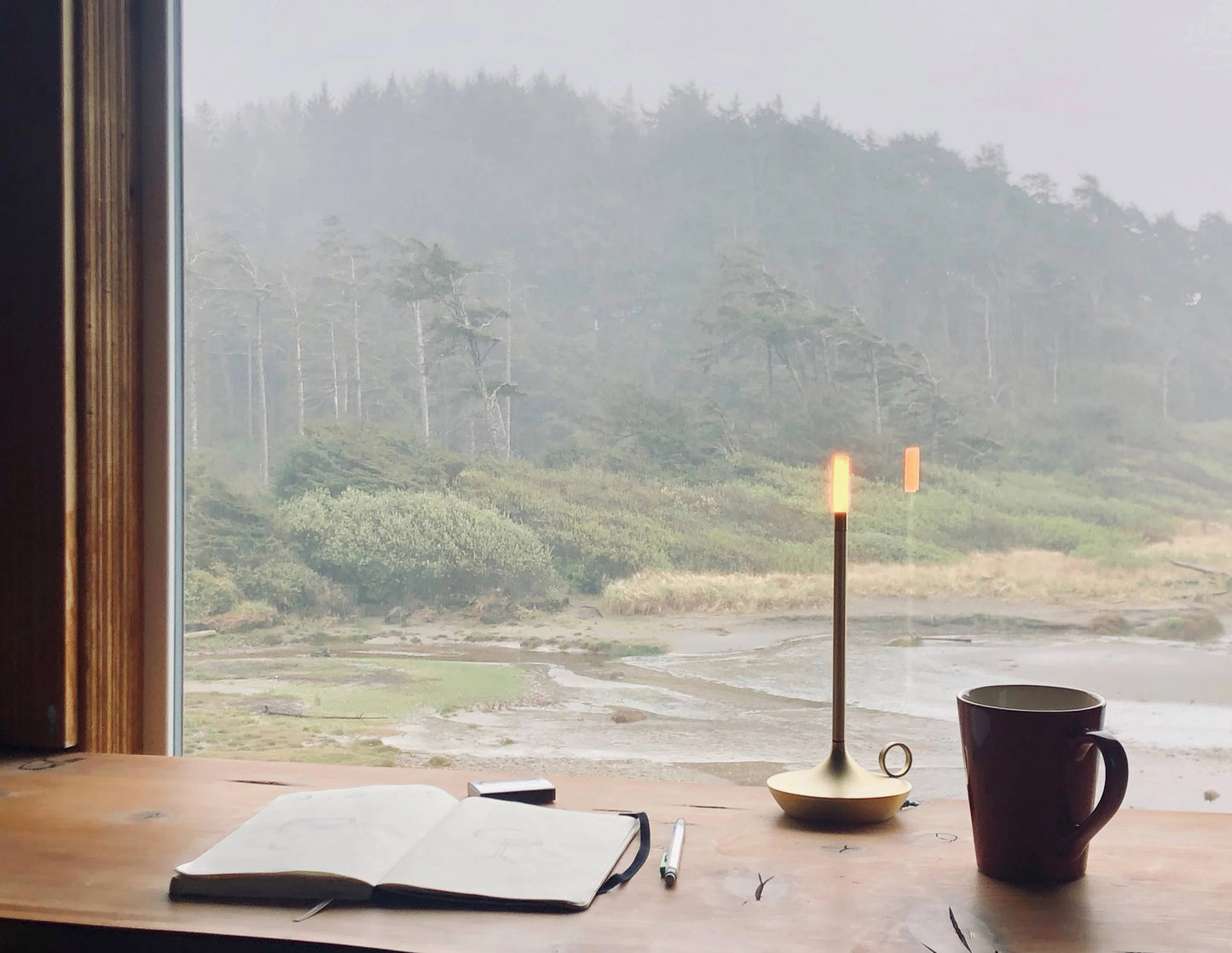 Wick LED Candle Light Table Lamp