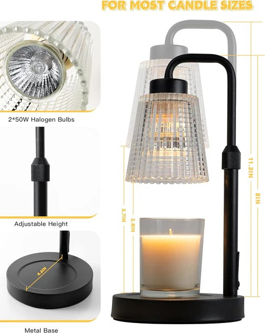 Adjustable candle warmer lamp
