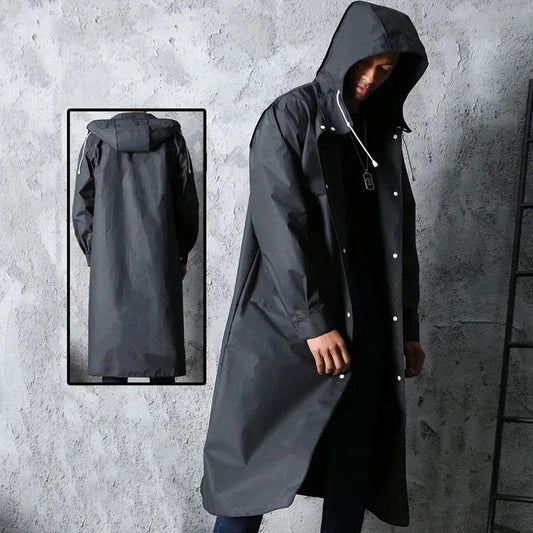 Waterproof Long Rain Coat With Hood Unisex