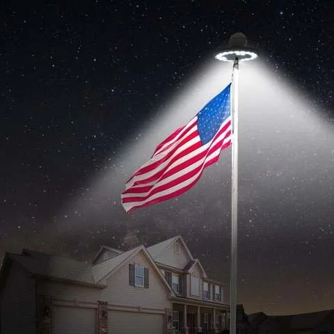 Solar Flagpole Lights – LED Illumination from Dusk to Dawn