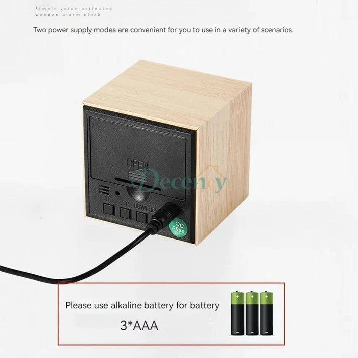 Digital Wooden Block Clock