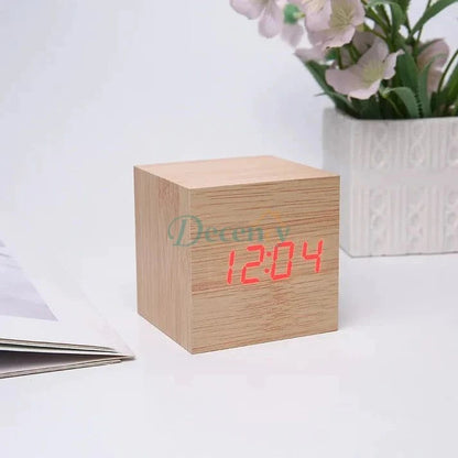 Digital Wooden Block Clock