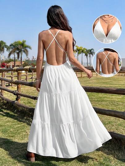 Sleeveless V-Neck Maxi Dress
