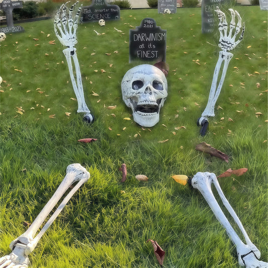 Spooky Skeleton Yard Decoration with Realistic Bones